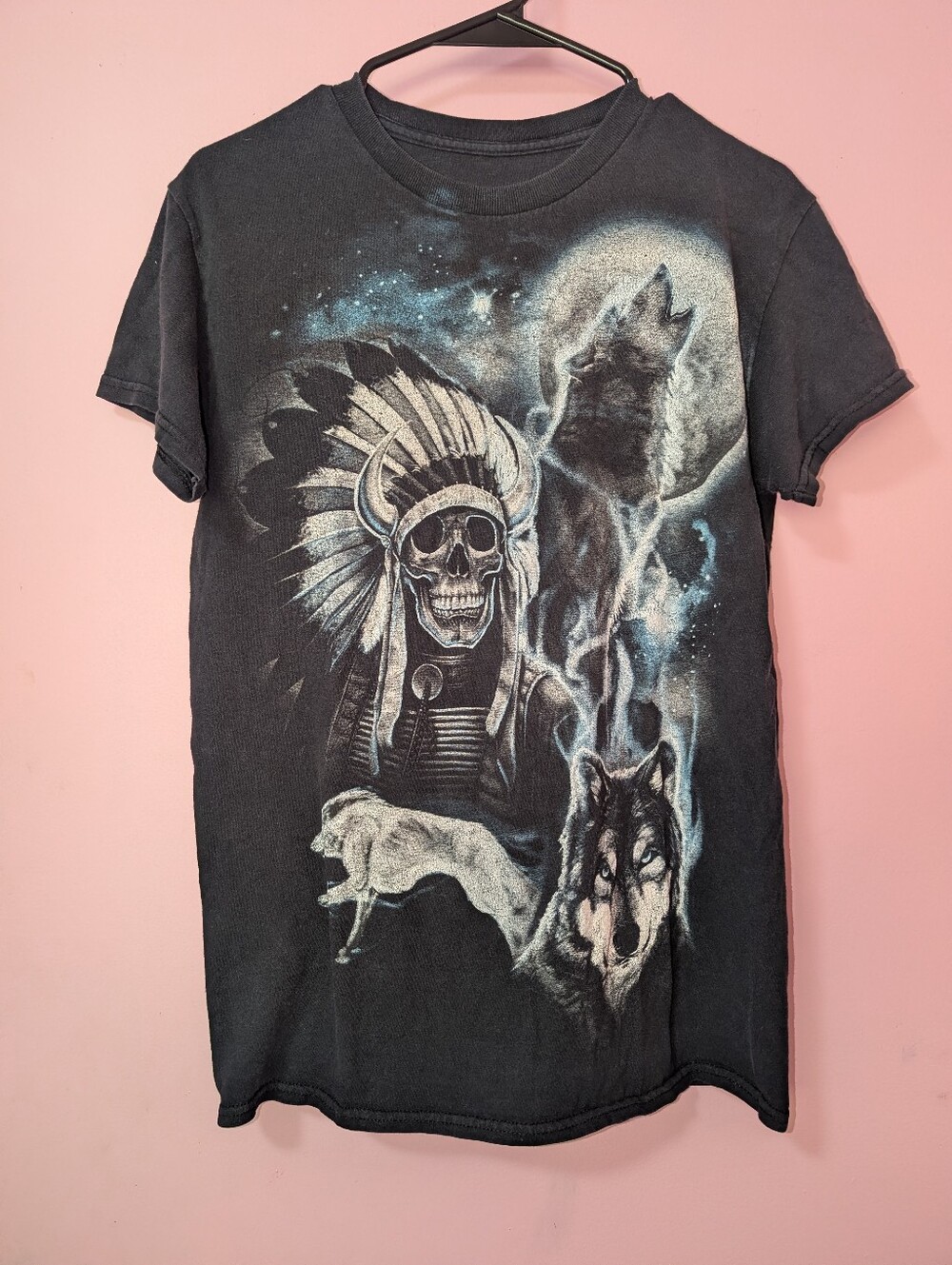 Y2K Vintage Wolf Skull Graphic T-Shirt